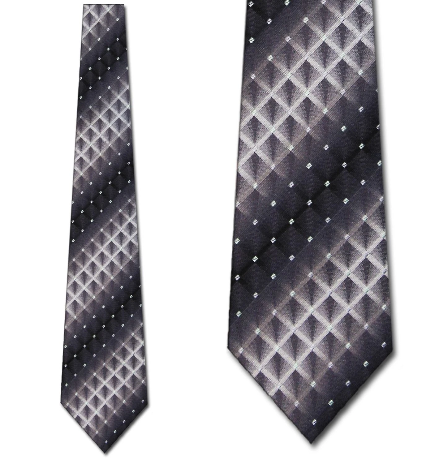 Silver And Black Diamonds Woven Tie Ties Neckties 3 Silver And Black Diamonds Woven Tie Ties Neckties