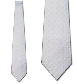 White On White Woven Circles Ties Neckties