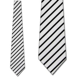 Black And White Stripe - Fancy Woven Ties Neckties