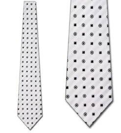 Black & White Geometric - Fancy Woven Ties Neckties