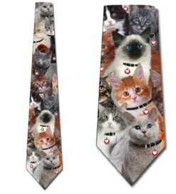 Valentine's Day Cat Collage Ties Neckties