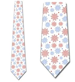 Blue And Red Patriotic Fireworks Ties Neckties