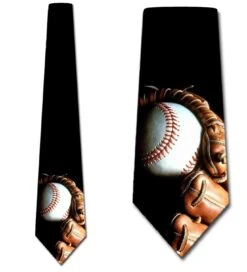 Baseball And Glove Ties Neckties