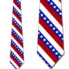 Red, White, And Blue Stripes With Stars Ties Neckties
