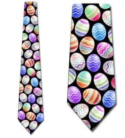 Bright Easter Eggs - Black Ties Neckties