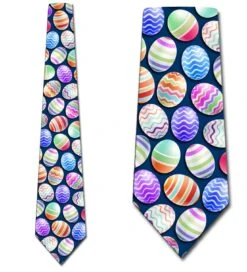 Bright Easter Eggs - Navy Ties Neckties