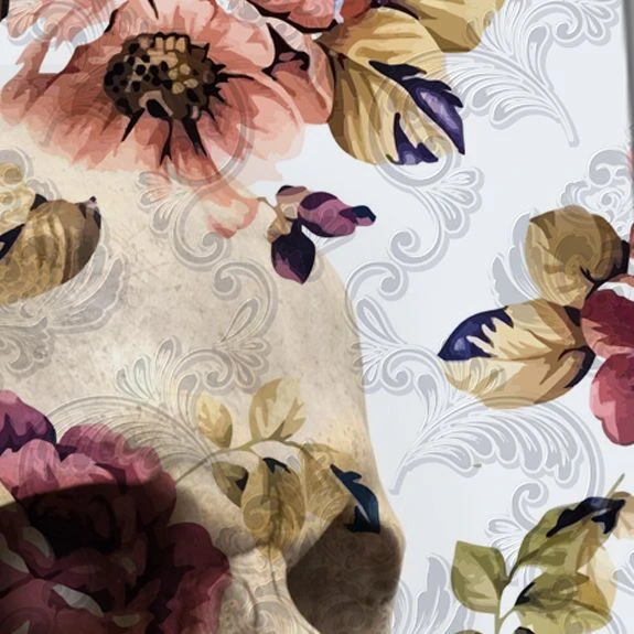 Flower Skulls - Light Ties Neckties 4 Flower Skulls - Light Ties Neckties - Image 2