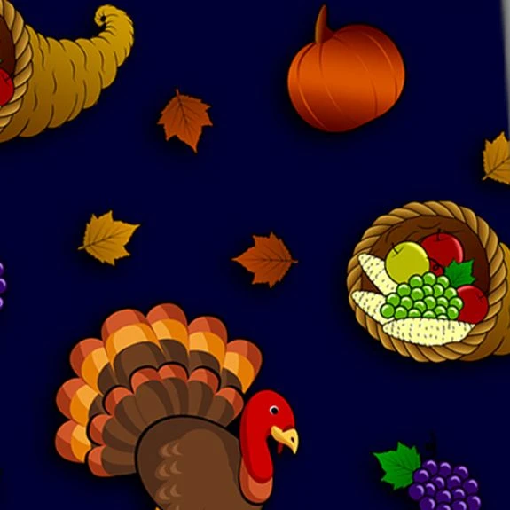 Thanksgiving Pattern - Navy Ties Neckties 4 Thanksgiving Pattern - Navy Ties Neckties - Image 2