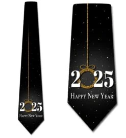 Happy New Year - Glitter Ornament Ties Neckties
