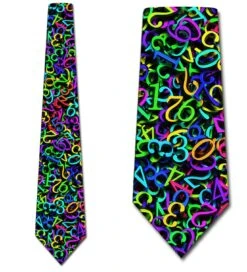 Colorful Numbers Allover Ties Neckties