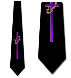 Crown Of Throns And Cross - Black Ties Neckties