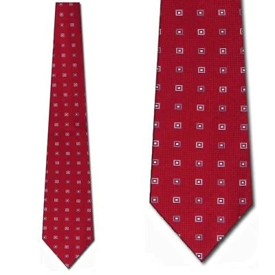 Red With Silver Squares Ties Neckties 3 Red With Silver Squares Ties Neckties