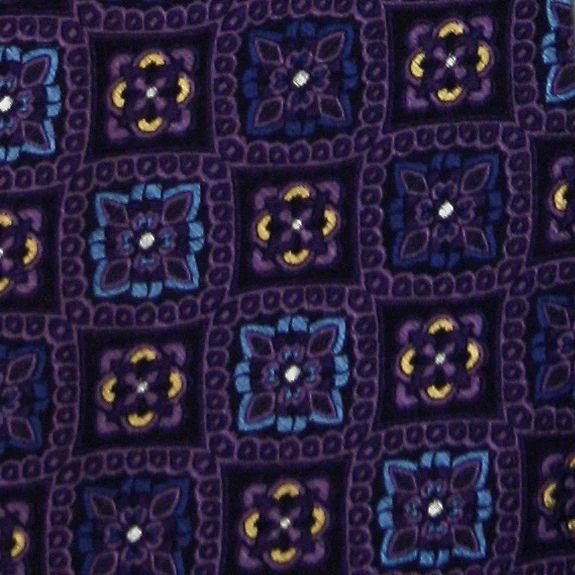Royal Purple Floral Block Woven Silk Ties Neckties 4 Royal Purple Floral Block Woven Silk Ties Neckties - Image 2