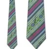 Green Stripes With Floral Detail Ties Neckties 2 Green Stripes With Floral Detail Ties Neckties -Tie Discount Store DF100 17 1 1