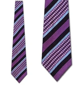 Purple Banded Pattern Stripes Ties Neckties