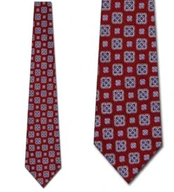 Intricate Square Repeat On Burgundy Ties Neckties