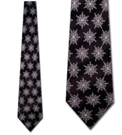Black Gradient Snowflakes Ties Neckties