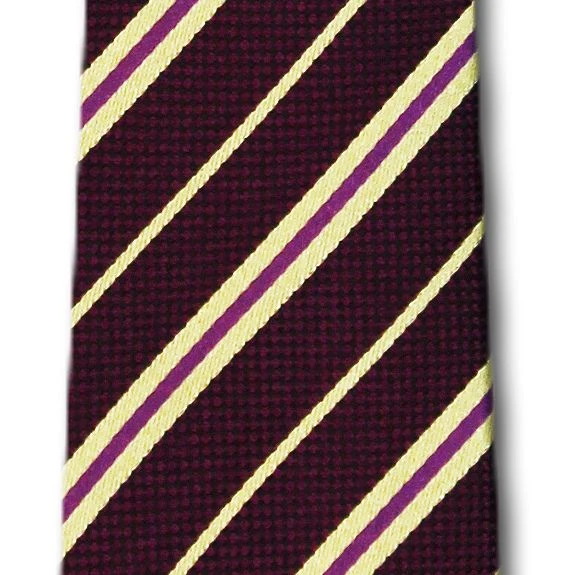 Boys Silk Deep Purple And Yellow Stripe Ties Neckties 4 Boys Silk Deep Purple And Yellow Stripe Ties Neckties - Image 2