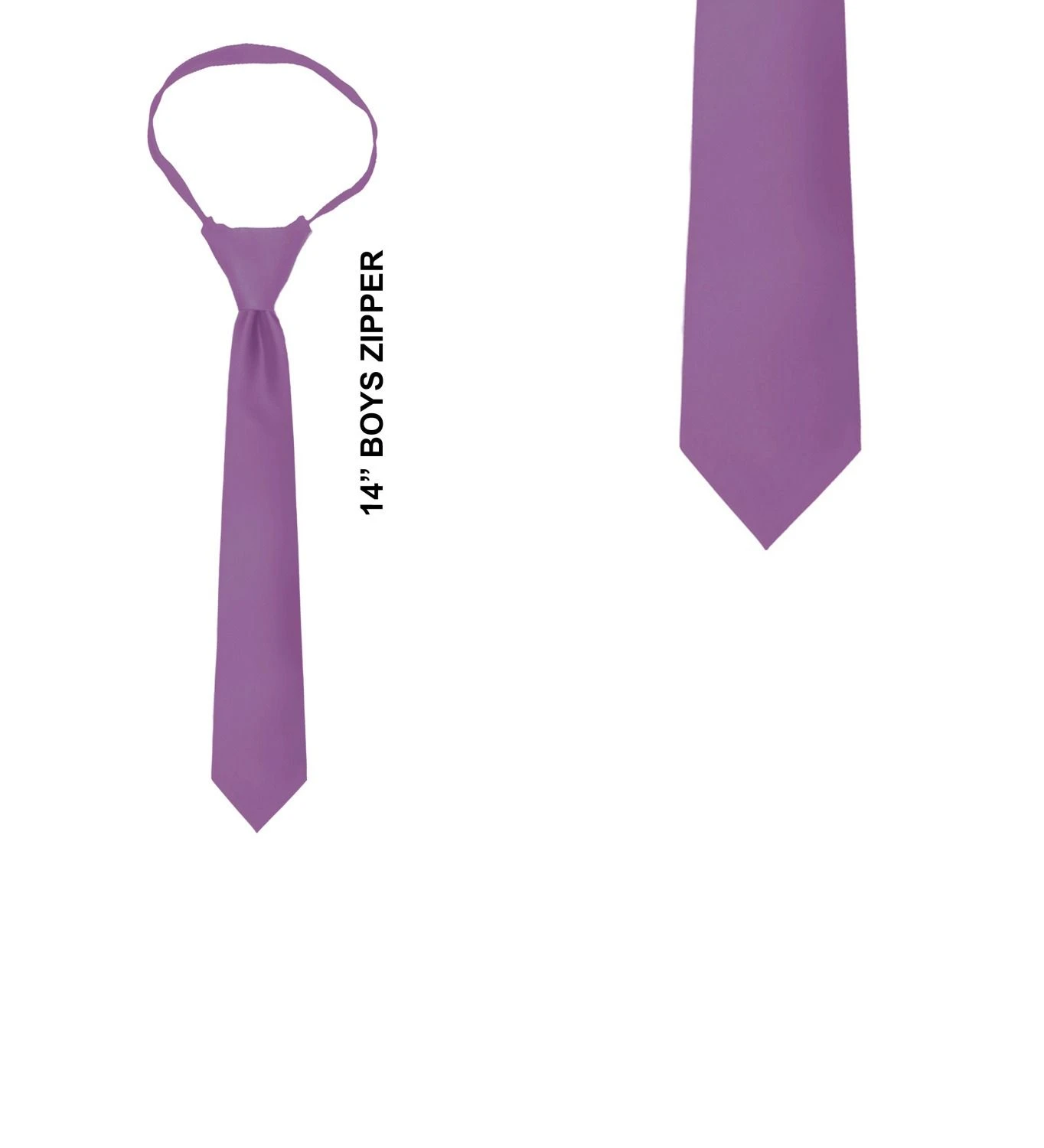 Solid Medium Purple 14 Inch Boys Zipper Ties Neckties 3 Solid Medium Purple 14 Inch Boys Zipper Ties Neckties