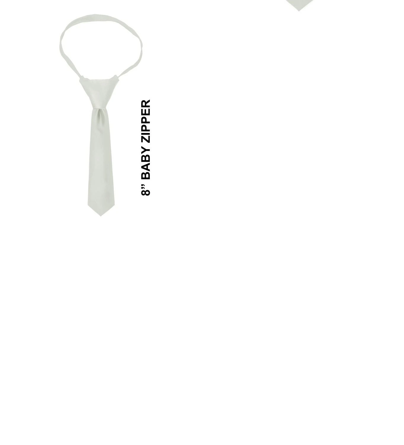 Solid Silver 8 Inch Baby Zipper Ties Neckties 3 Solid Silver 8 Inch Baby Zipper Ties Neckties