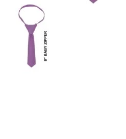 Solid Medium Purple 8 Inch Baby Zipper Ties Neckties
