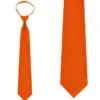 Solid Orange 20 Inch Mens Zipper Ties Neckties -Tie Discount Store JPSZ011 1