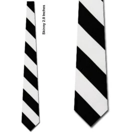 Slim Black And White Stripe Ties Neckties