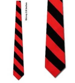 Slim Black And Red Stripe Ties Neckties