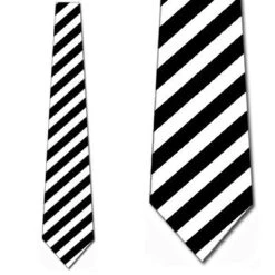 Woven Black White Stripe Ties Neckties