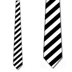 Woven Black White Stripe Slim Ties Neckties