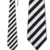 Woven Silver Black Stripe Extra Long Ties Neckties 1 Woven Silver Black Stripe Extra Long Ties Neckties -Tie Discount Store K140 3XL 1