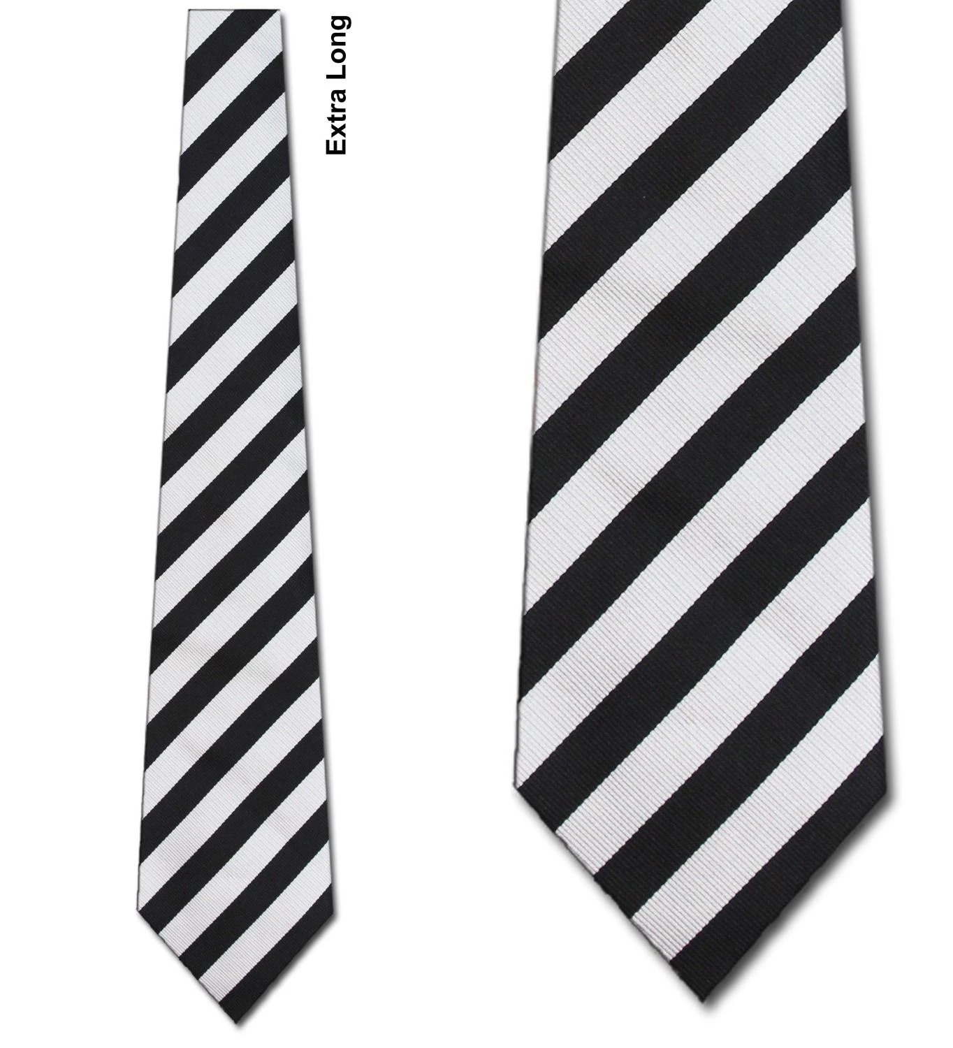 Woven Silver Black Stripe Extra Long Ties Neckties 3 Woven Silver Black Stripe Extra Long Ties Neckties