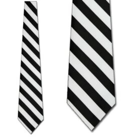 Manzini Black And White Stripe Ties Neckties