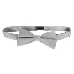 Silver Satin Mens Bow Tie By K. Alexander Ties Neckties