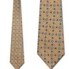 Blocked Floral Print On Tan Ties Neckties 1 Blocked Floral Print On Tan Ties Neckties -Tie Discount Store KA 16112311 1