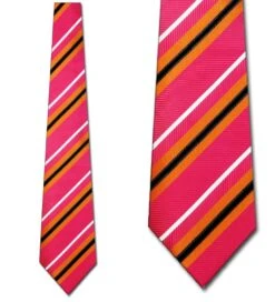 Woven Fuchsia With Orange And Black Stripes Ties Neckties