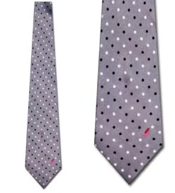 Knots For Hope Black And White Dots On Silver Ties Neckties