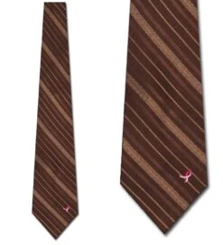 Knots For Hope Tone On Tone Brown Stripe Ties Neckties