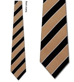 Black And Tan Extra Long Stripes Ties Neckties