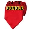 24 Tie Solid Red 3.5 Inch Bundle Ties Neckties