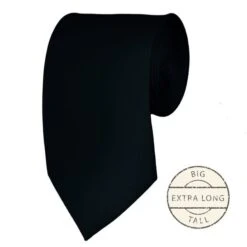 Extra Long Solid Black Manzini Ties Ties Neckties
