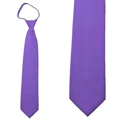 Solid Purple Zipper Ties Neckties 3 Solid Purple Zipper Ties Neckties