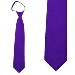 Solid Deep Purple Zipper Ties Neckties