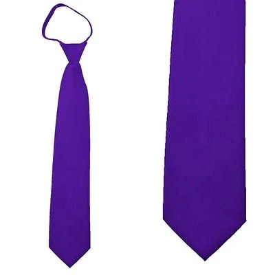 Solid Deep Purple Zipper Ties Neckties 3 Solid Deep Purple Zipper Ties Neckties