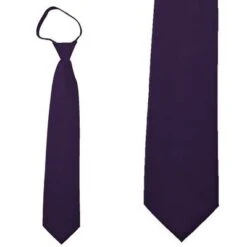 Solid Eggplant Boys Zipper Ties Neckties