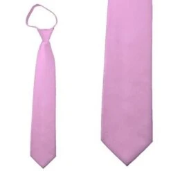 Solid Pink Boys Zipper Ties Neckties