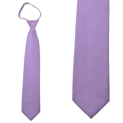 Solid Lavender Boys Zipper Ties Neckties 3 Solid Lavender Boys Zipper Ties Neckties