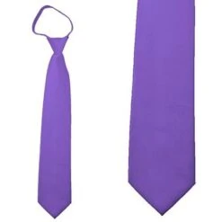 Solid Purple Boys Zipper Ties Neckties