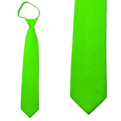 Solid Lime Boys Zipper Ties Neckties 3 Solid Lime Boys Zipper Ties Neckties