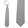 Solid Silver Boys Zipper Ties Neckties -Tie Discount Store MN650 50 1